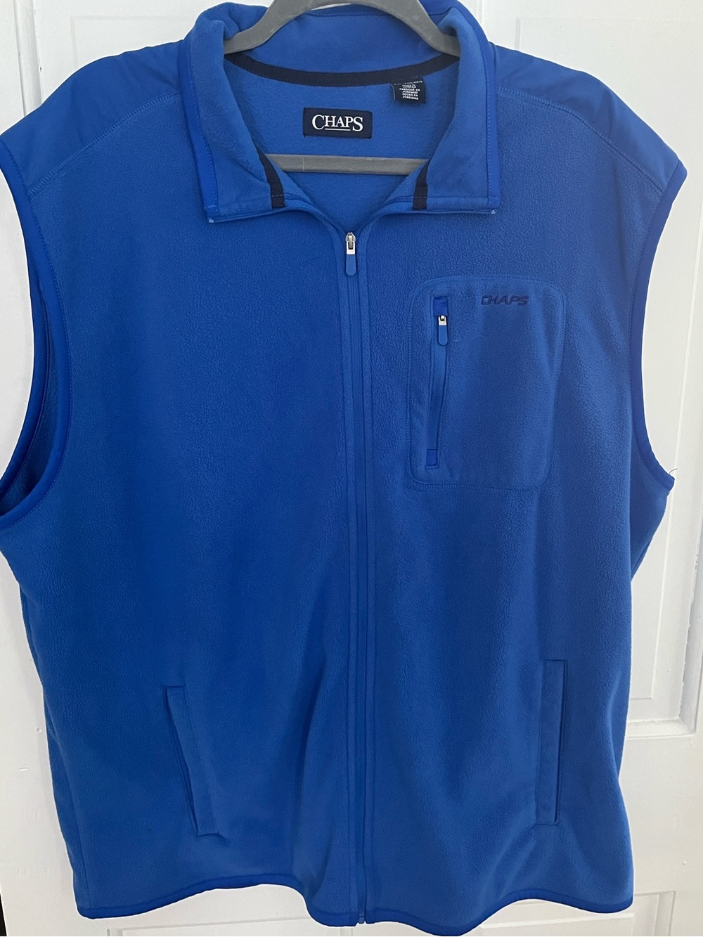 Men’s Chaps Micro Fleece Zip Front Vest size XXL Blue